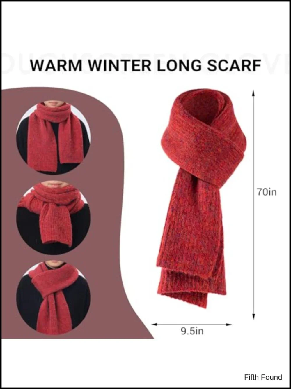 3-in-1 Winter Hat Scarf Gloves Set Nylon Polyester Spandex Touchscreen